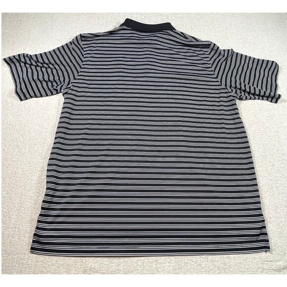 Under Armour Men XL Black White Stripe Short Sleeve Texas Tech Polo Athletic - Picture 2 of 7